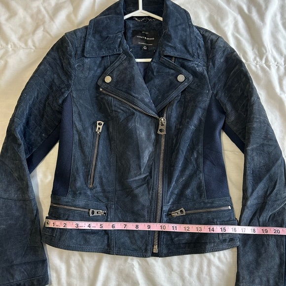 Lucky Brand Leather Suede Moto Jacket - Picture 4 of 8